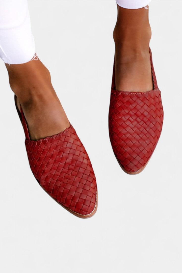 Isadora Sandales Slingback Tressées à Bout Effilé