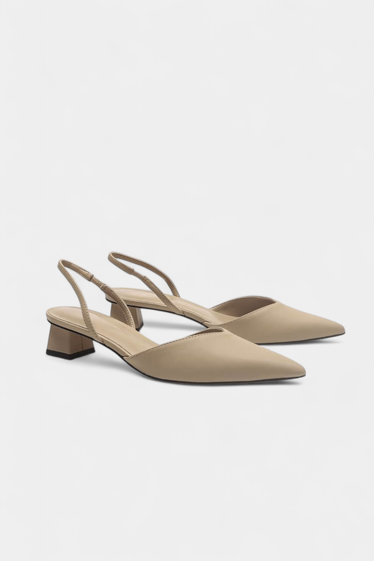 Babette Talons Slingback à Bout Pointu et Petit Talon