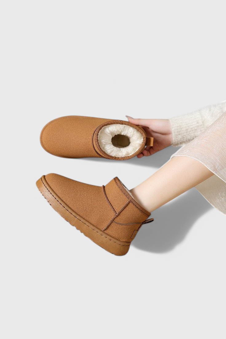 Adelaide Bottines en Cuir d’Agneau avec Doublure Shearling et Imperméables