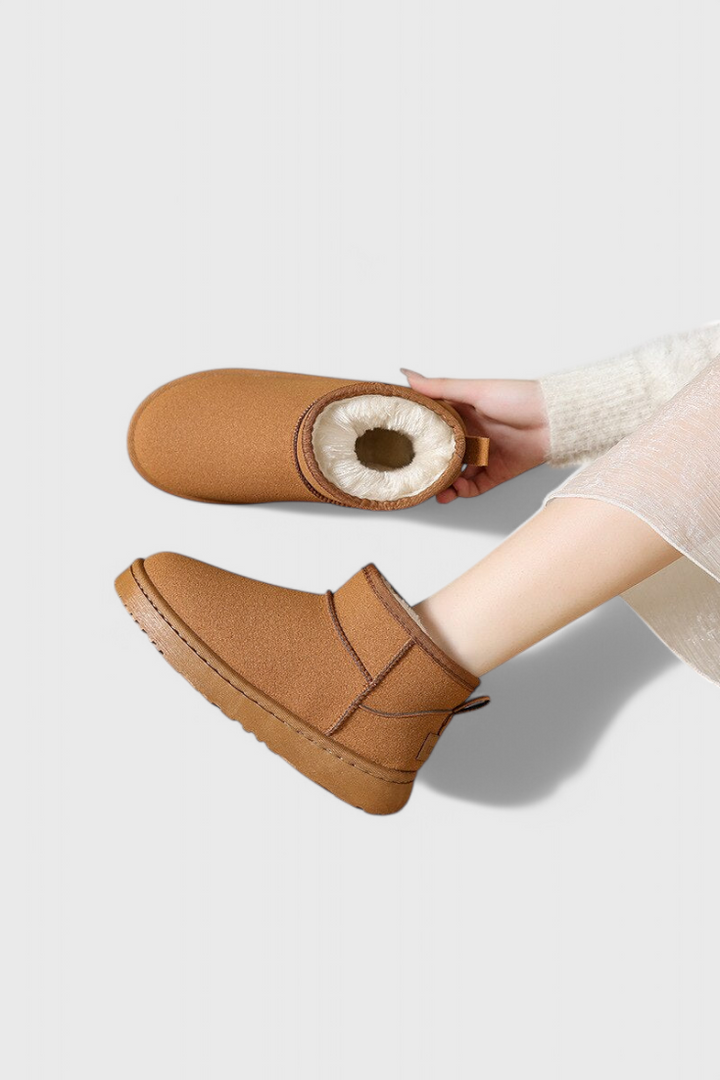 Adelaide Bottines en Cuir d’Agneau avec Doublure Shearling et Imperméables