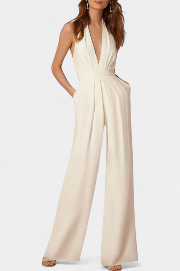 Lila Combinaison à Jambes Larges et Silhouette Élancée